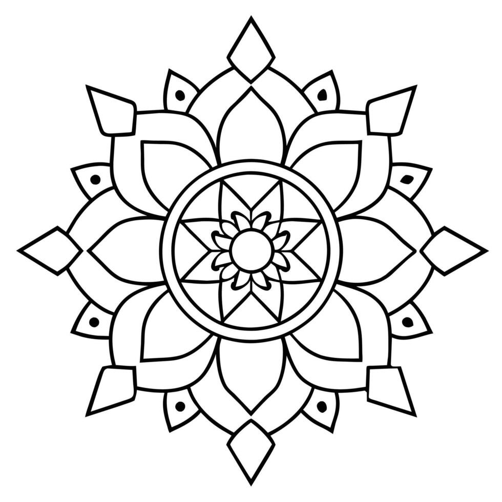 Mind Relaxing Coloring Page Mandala For Adults Coloring Page Mandala For Adults Coloring Mandala vector