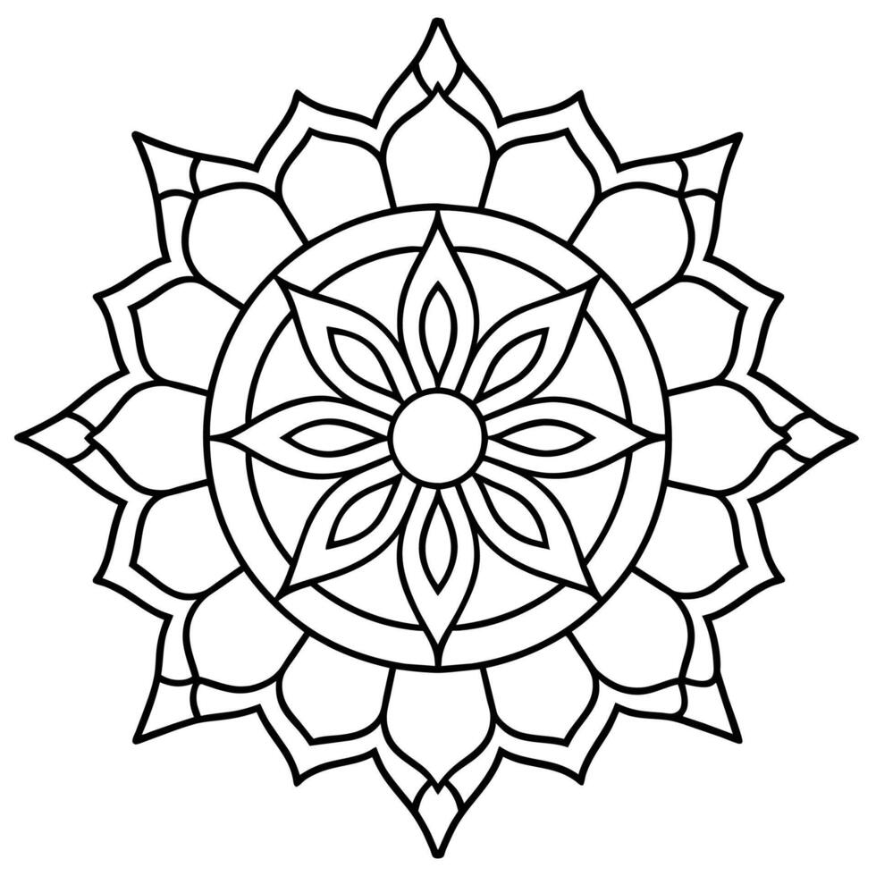 Mind Relaxing Coloring Page Mandala For Adults Coloring Page Mandala For Adults Coloring Mandala vector