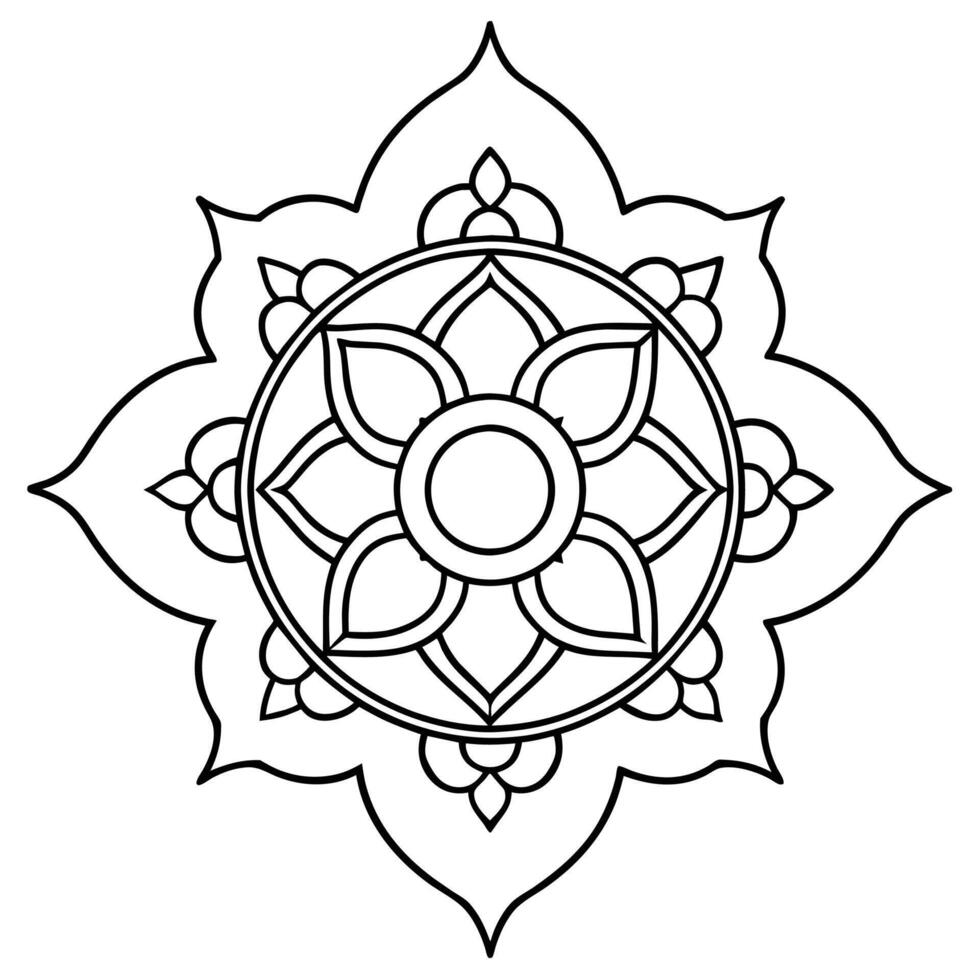 Mind Relaxing Coloring Page Mandala For Adults Coloring Page Mandala For Adults Coloring Mandala vector