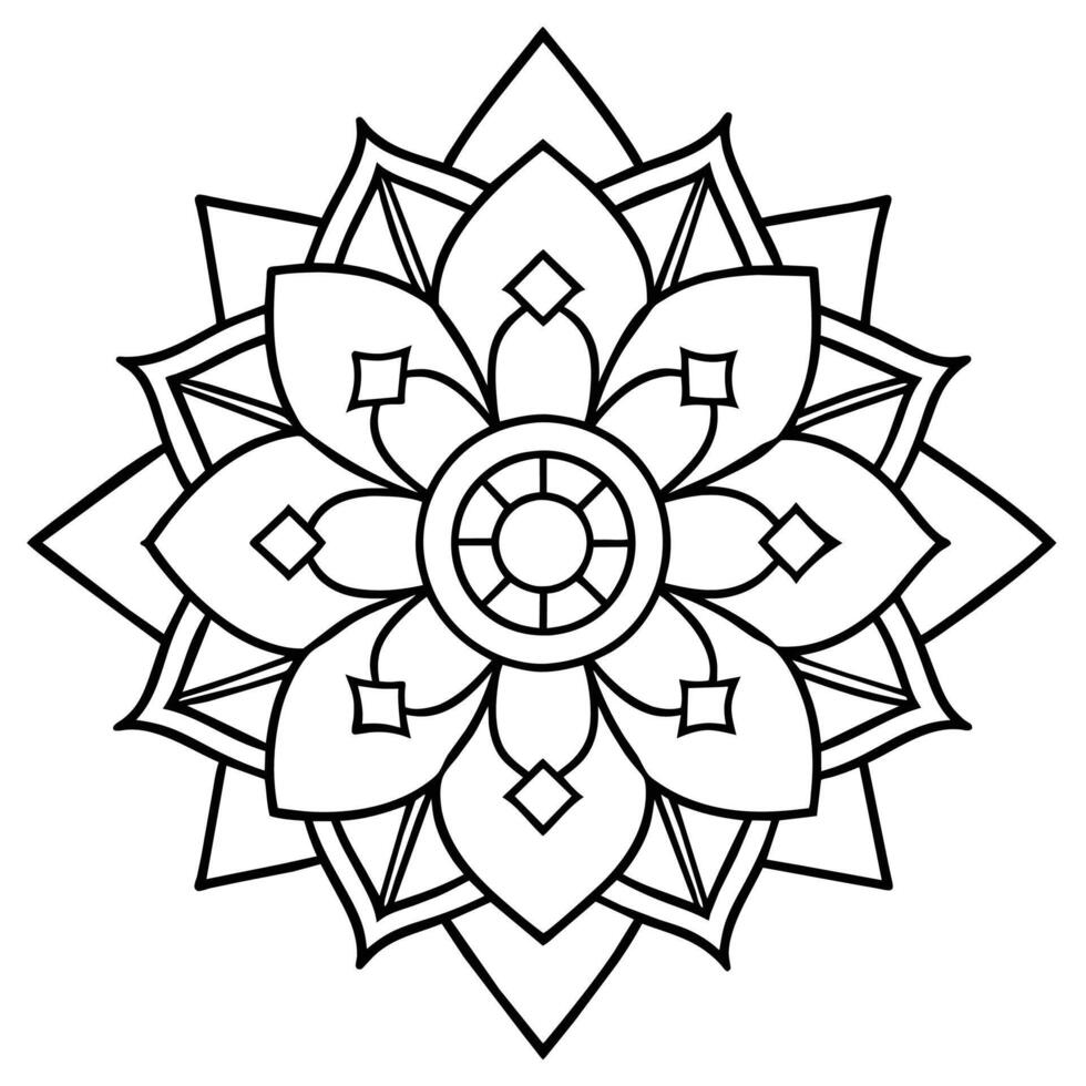 Mind Relaxing Coloring Page Mandala For Adults Coloring Page Mandala For Adults Coloring Mandala vector