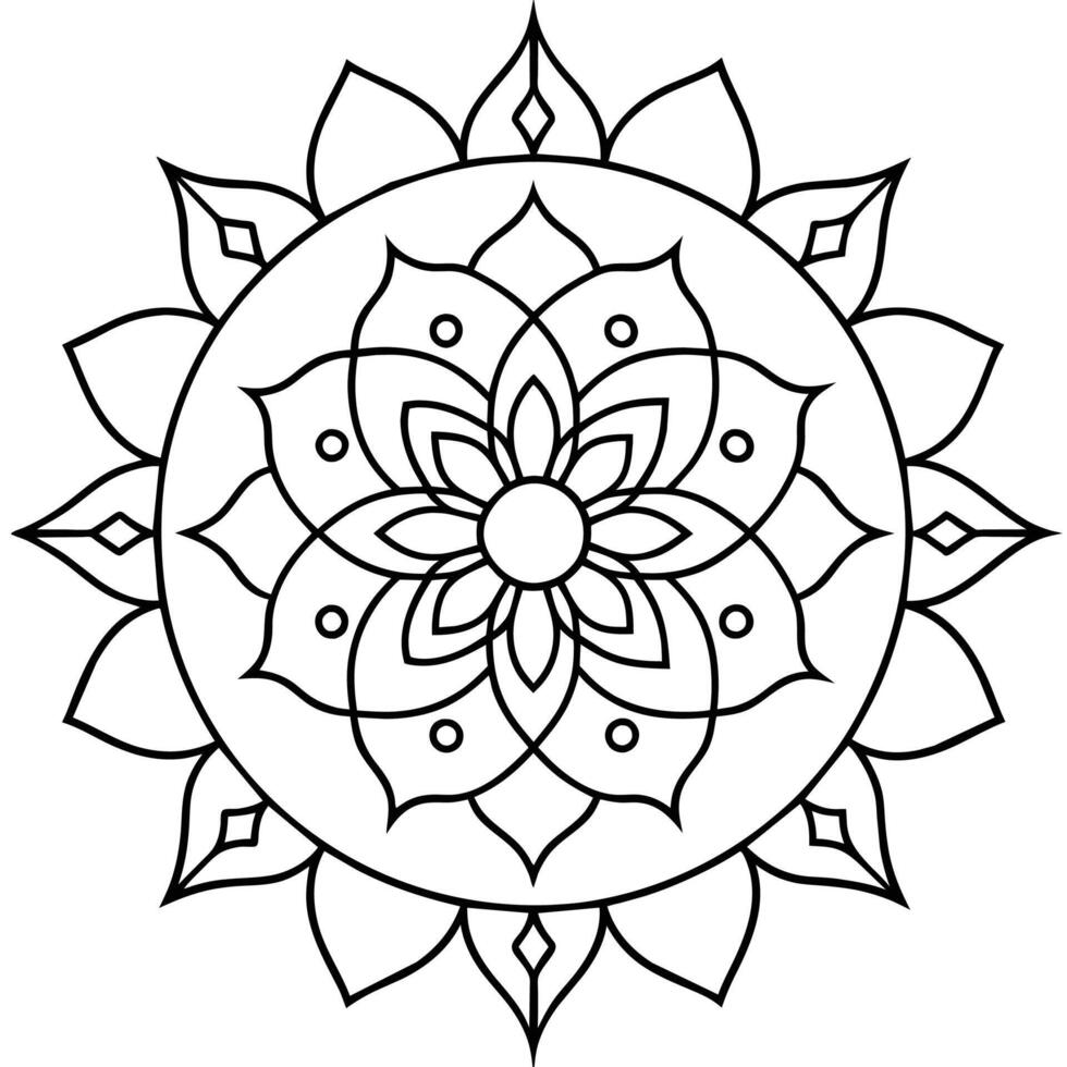 Mind Relaxing Coloring Page Mandala For Adults Coloring Page Mandala For Adults Coloring Mandala vector