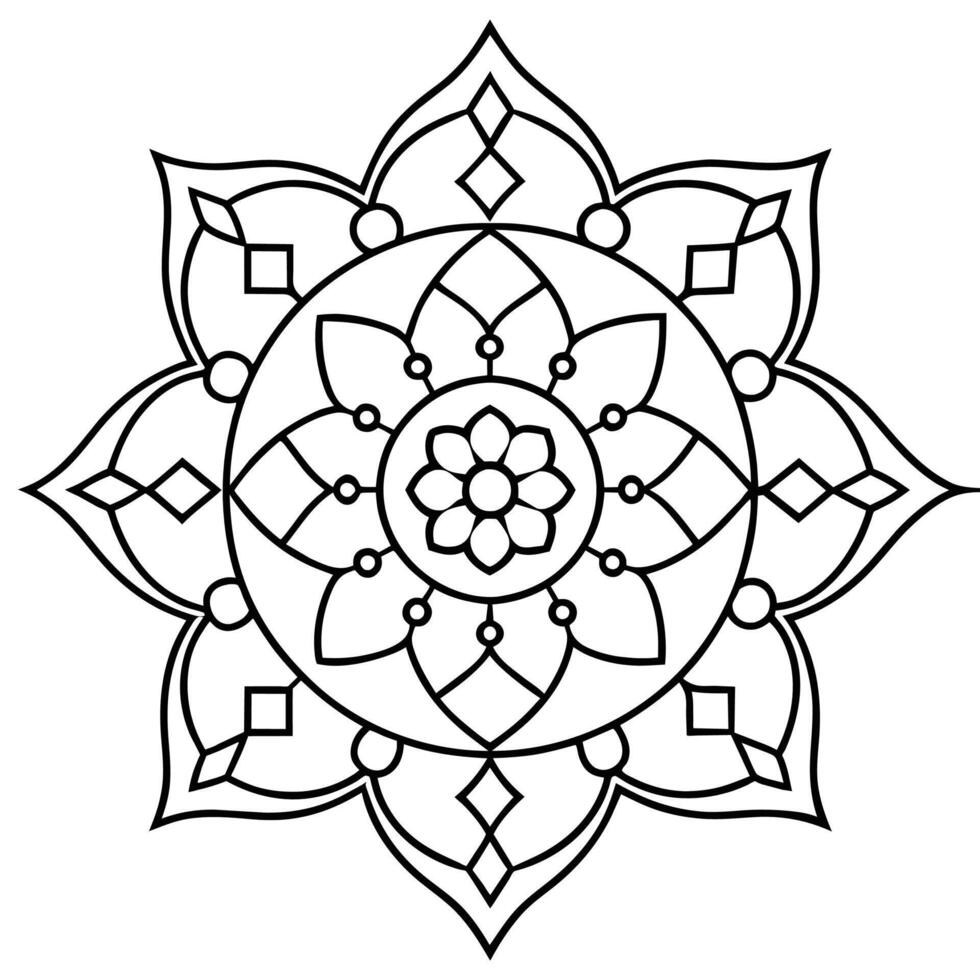 Mind Relaxing Coloring Page Mandala For Adults Coloring Page Mandala For Adults Coloring Mandala vector