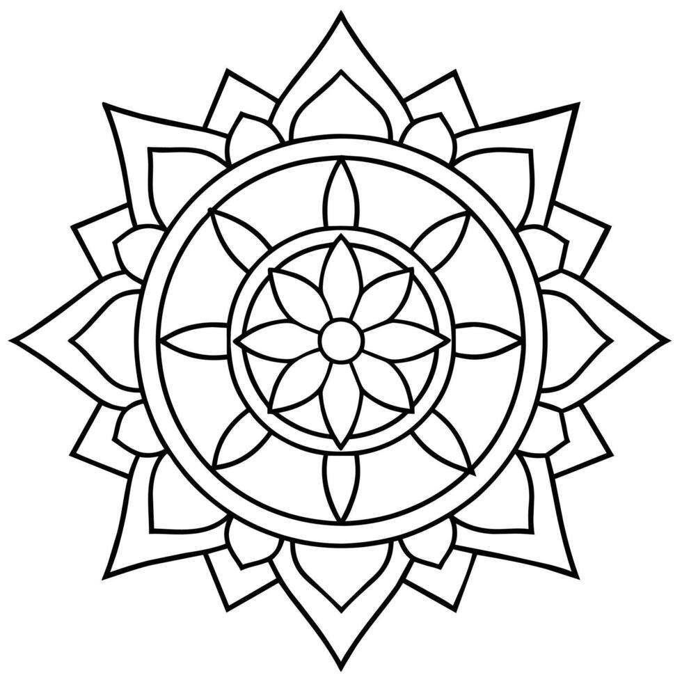 Mind Relaxing Coloring Page Mandala For Adults Coloring Page Mandala For Adults Coloring Mandala vector