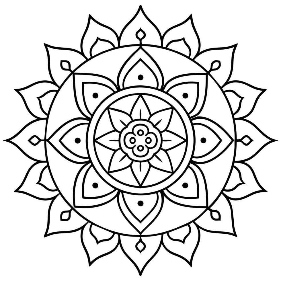 Mind Relaxing Coloring Page Mandala For Adults Coloring Page Mandala For Adults Coloring Mandala vector