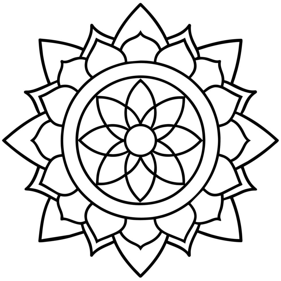 Mind Relaxing Coloring Page Mandala For Adults Coloring Page Mandala For Adults Coloring Mandala vector