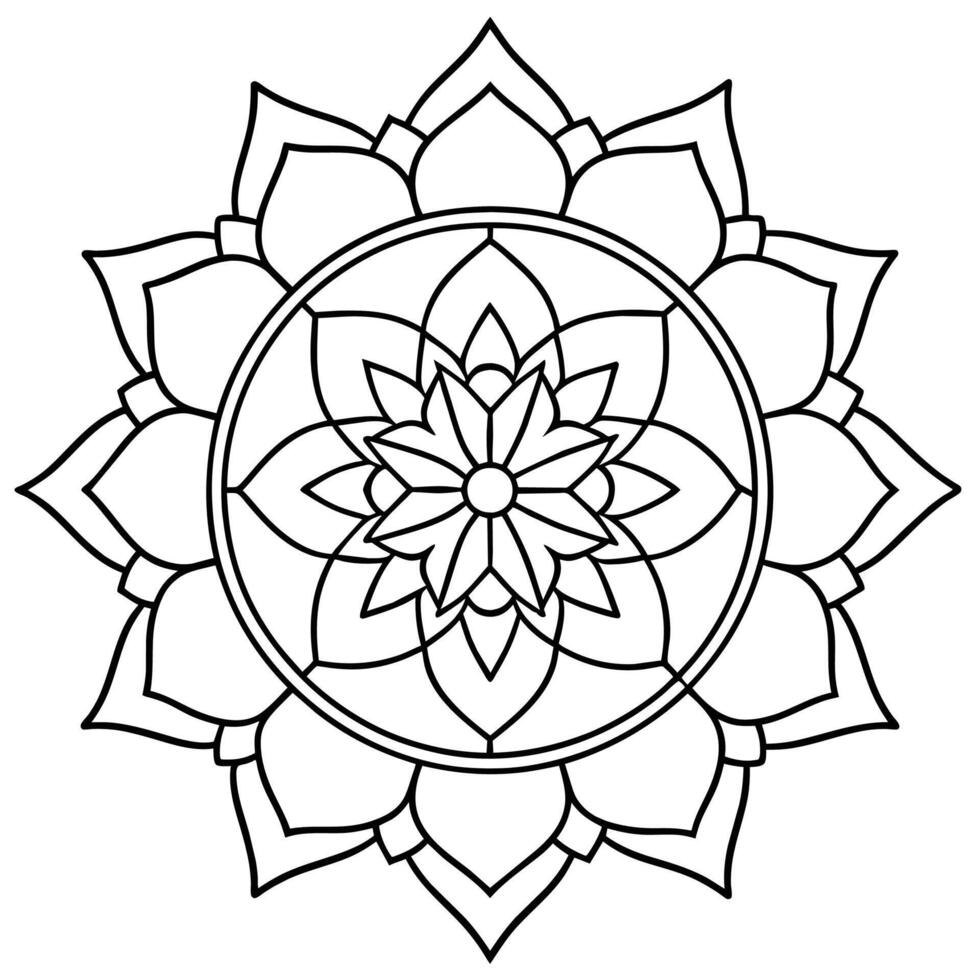 Mind Relaxing Coloring Page Mandala For Adults Coloring Page Mandala For Adults Coloring Mandala vector