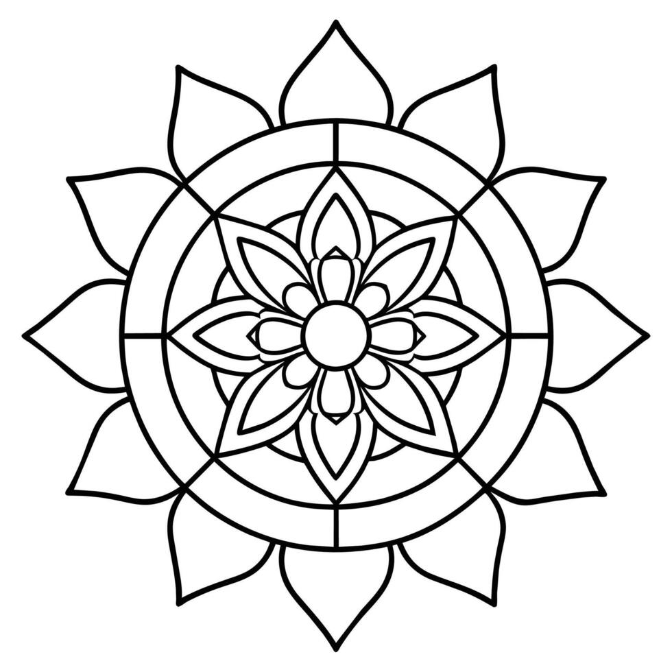 Mind Relaxing Coloring Page Mandala For Adults Coloring Page Mandala For Adults Coloring Mandala vector