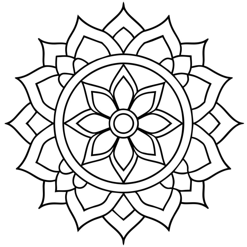 Mind Relaxing Coloring Page Mandala For Adults Coloring Page Mandala For Adults Coloring Mandala vector