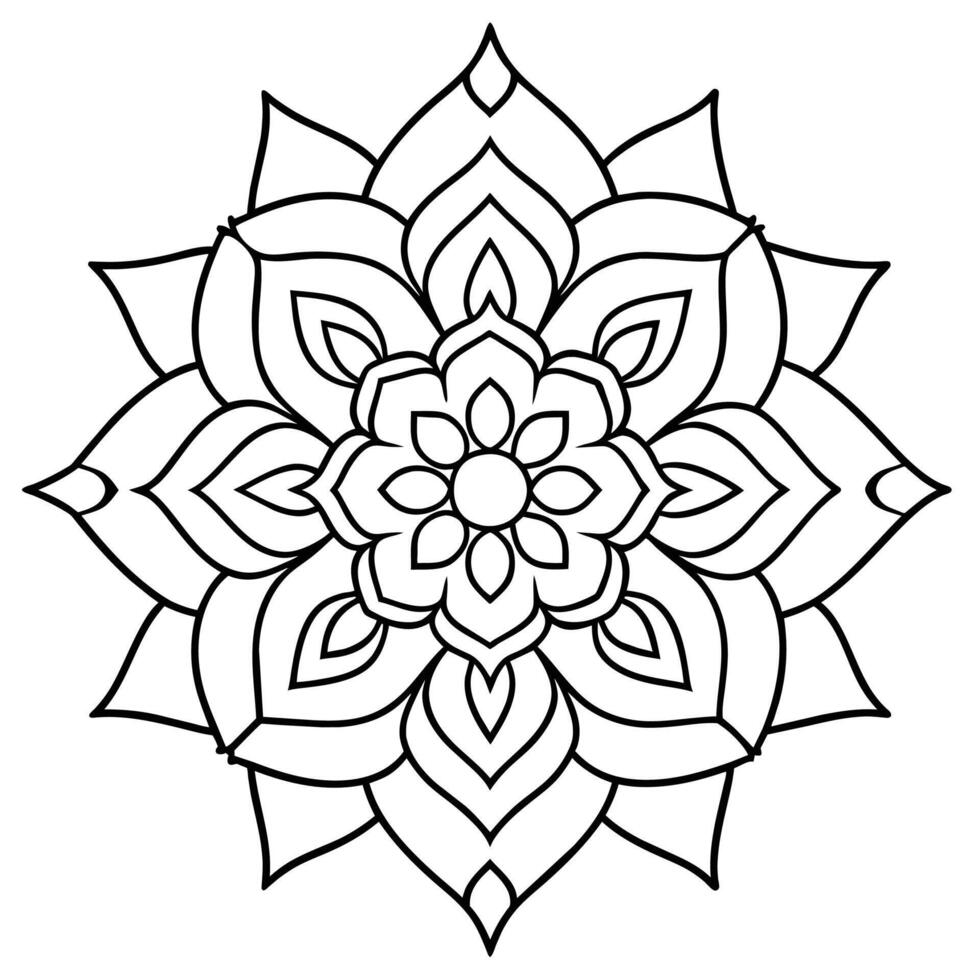 Mind Relaxing Coloring Page Mandala For Adults Coloring Page Mandala For Adults Coloring Mandala vector