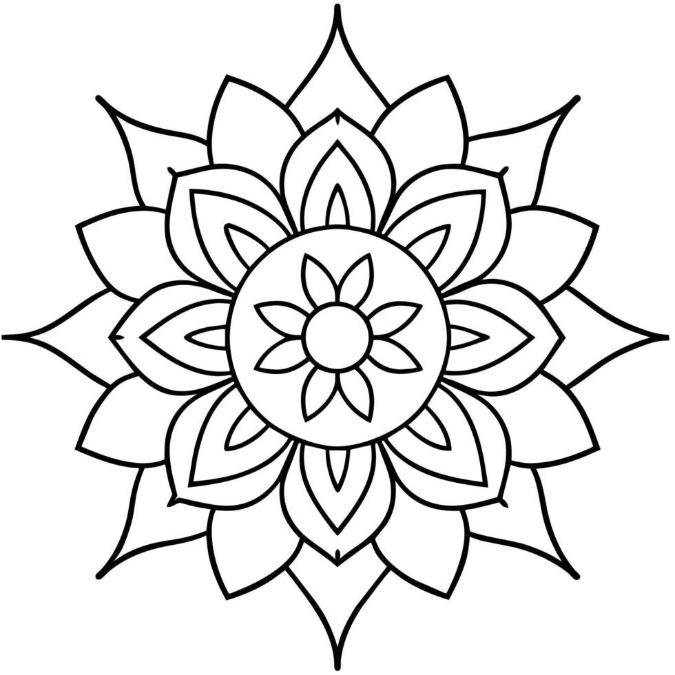 Mind Relaxing Coloring Page Mandala For Adults Coloring Page Mandala For Adults Coloring Mandala vector