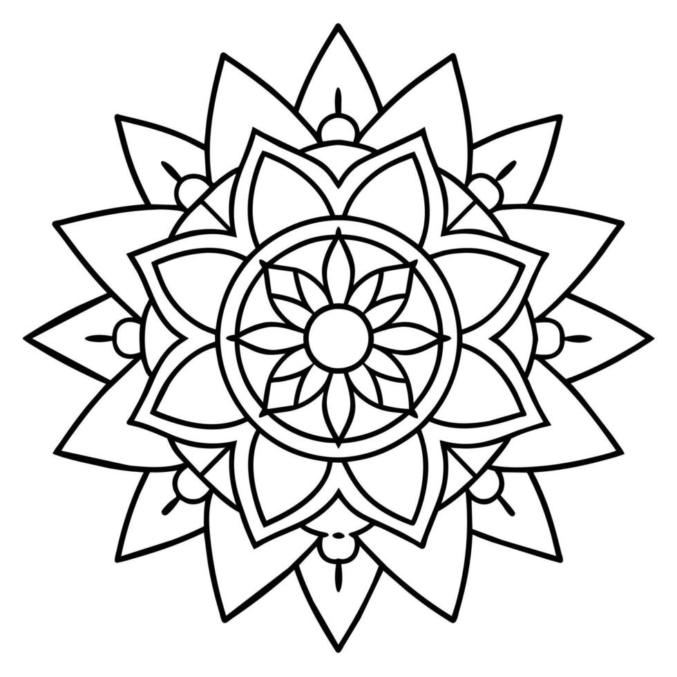 Mind Relaxing Coloring Page Mandala For Adults Coloring Page Mandala For Adults Coloring Mandala vector