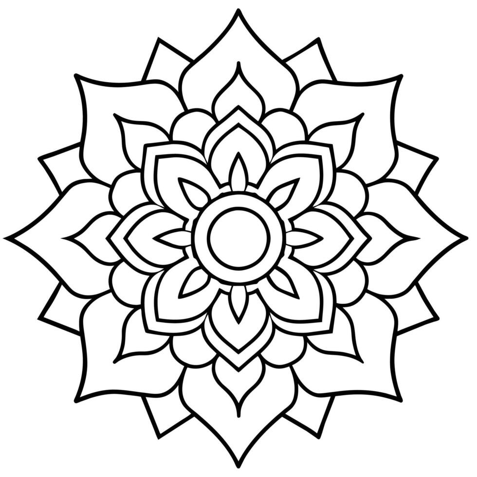 Tibetian mandala for adults mandala coloring page mind relaxing mandala vector