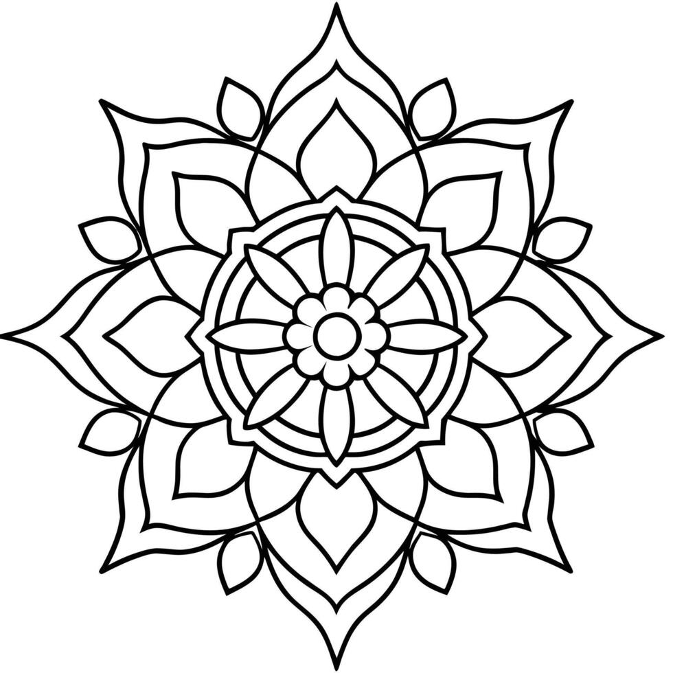 Mind Relaxing Coloring Page Mandala For Adults Coloring Page Mandala For Adults Coloring Mandala vector