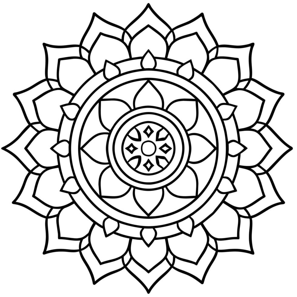 Mind Relaxing Coloring Page Mandala For Adults Coloring Page Mandala For Adults Coloring Mandala vector