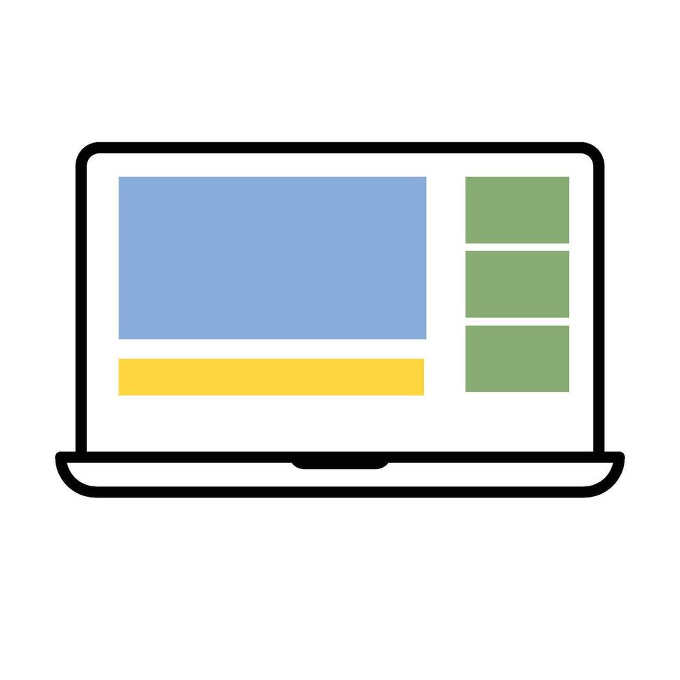 Data icon on laptop screen vector