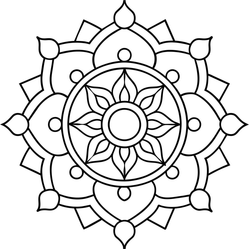 Mind Relaxing Coloring Page Mandala For Adults Coloring Page Mandala For Adults Coloring Mandala vector