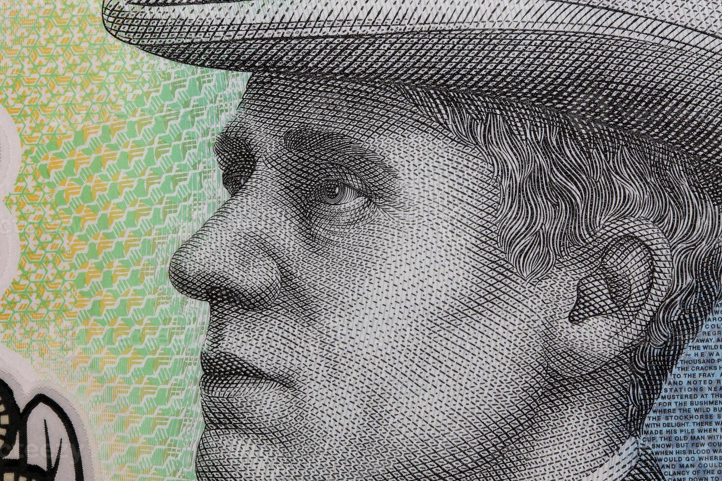 Banjo Paterson a closeup portrait from Australian money photo