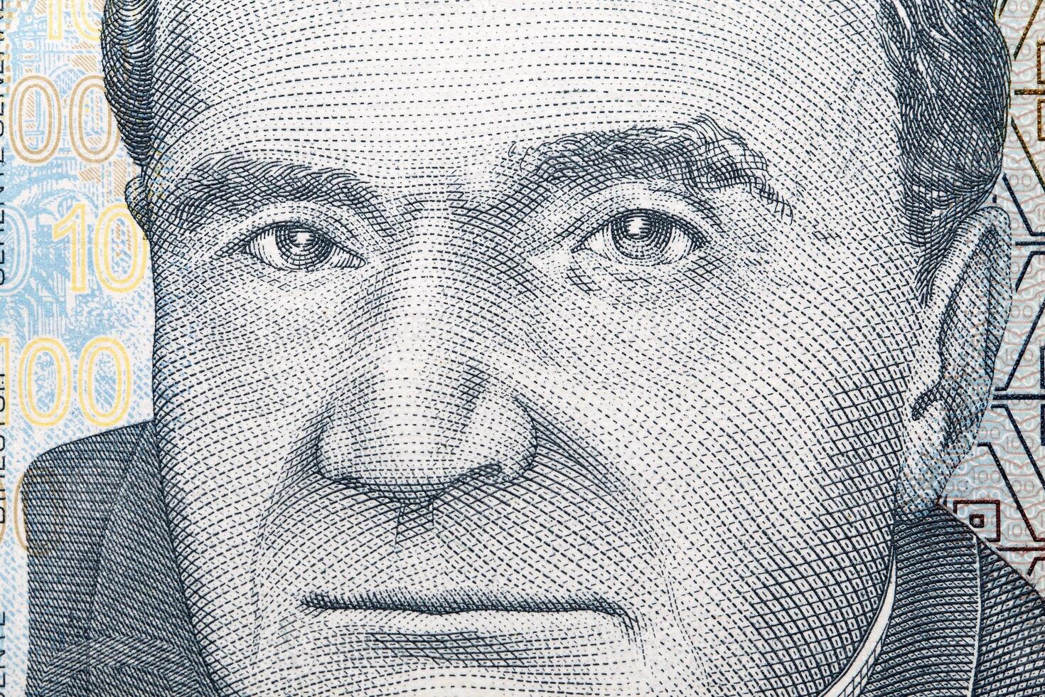 Jorge Basadre a closeup portrait from Peruvian money photo