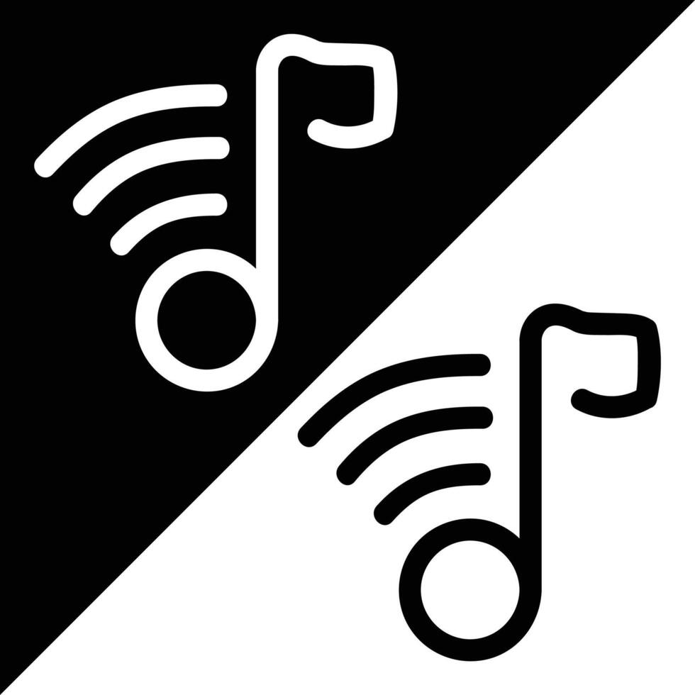 Spotify or Music icon, Outline style, isolated on Black and White Background. vector