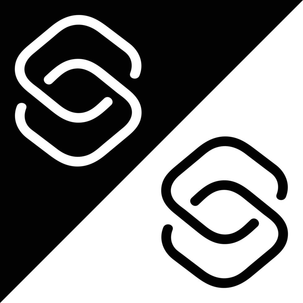 Shortcut script app icon, Outline style, isolated on Black and White Background. vector