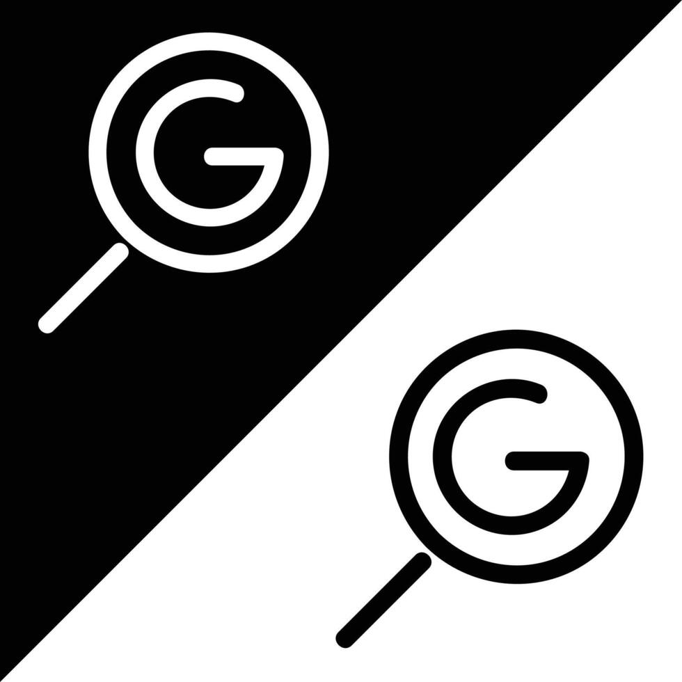 Search Icon, Outline style, isolated on Black and White Background. vector