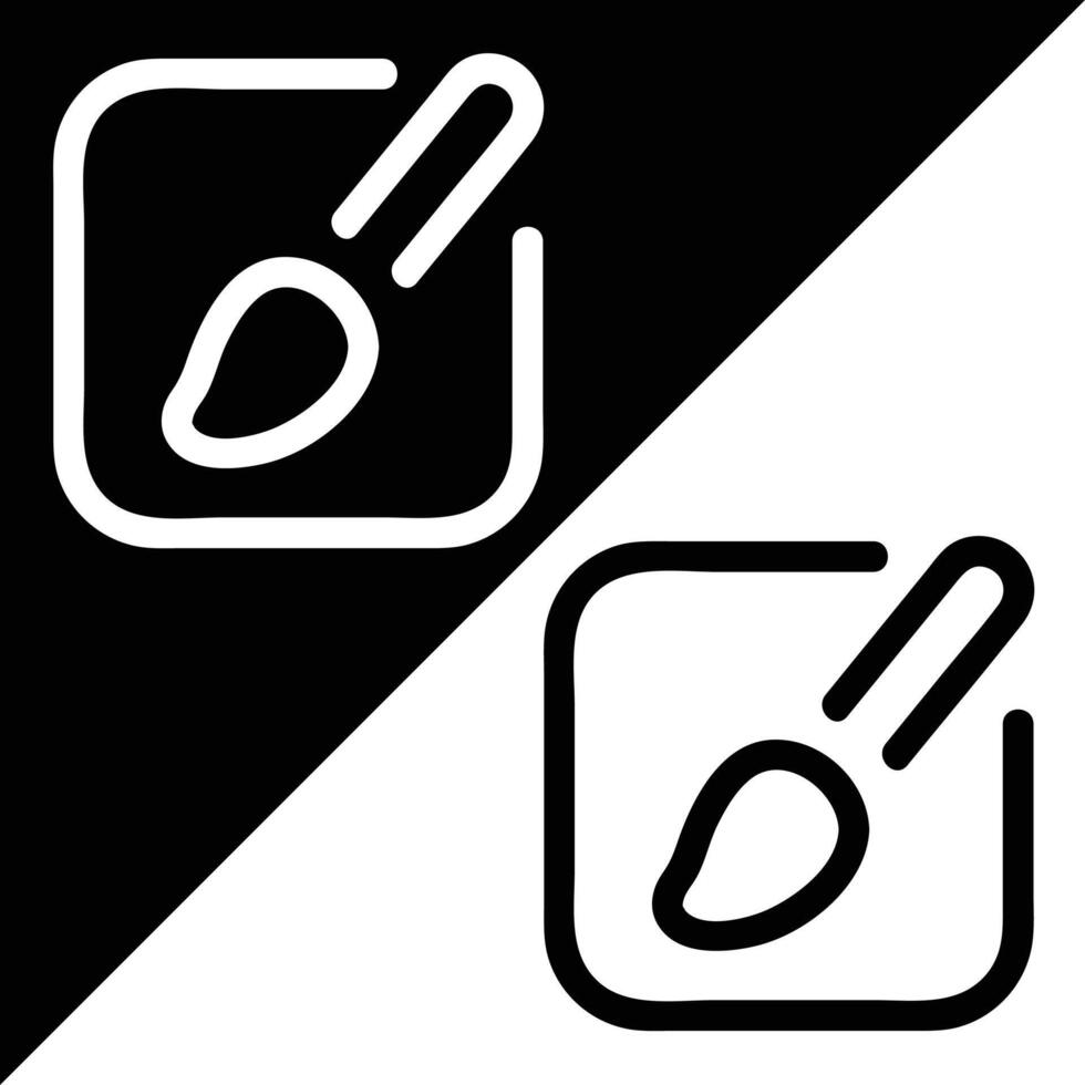 Edit or Draw icon, Outline style, isolated on Black and White Background. vector