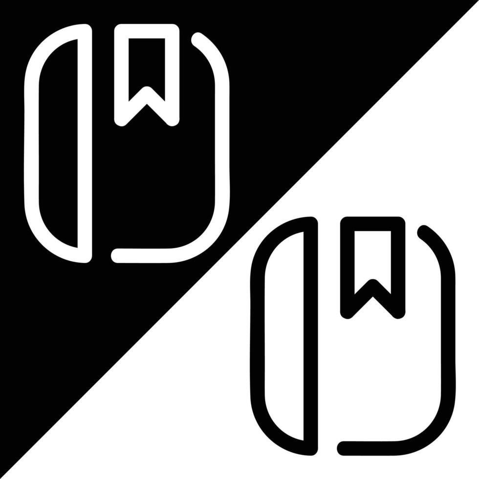 Books icon, Outline style, isolated on Black and White Background. vector