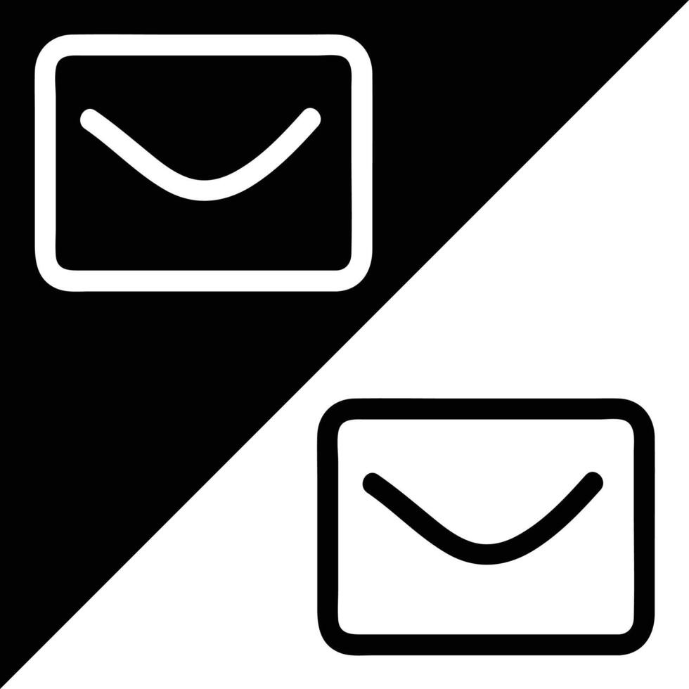 Mail inbox app Icon, Outline style, isolated on white Background. vector