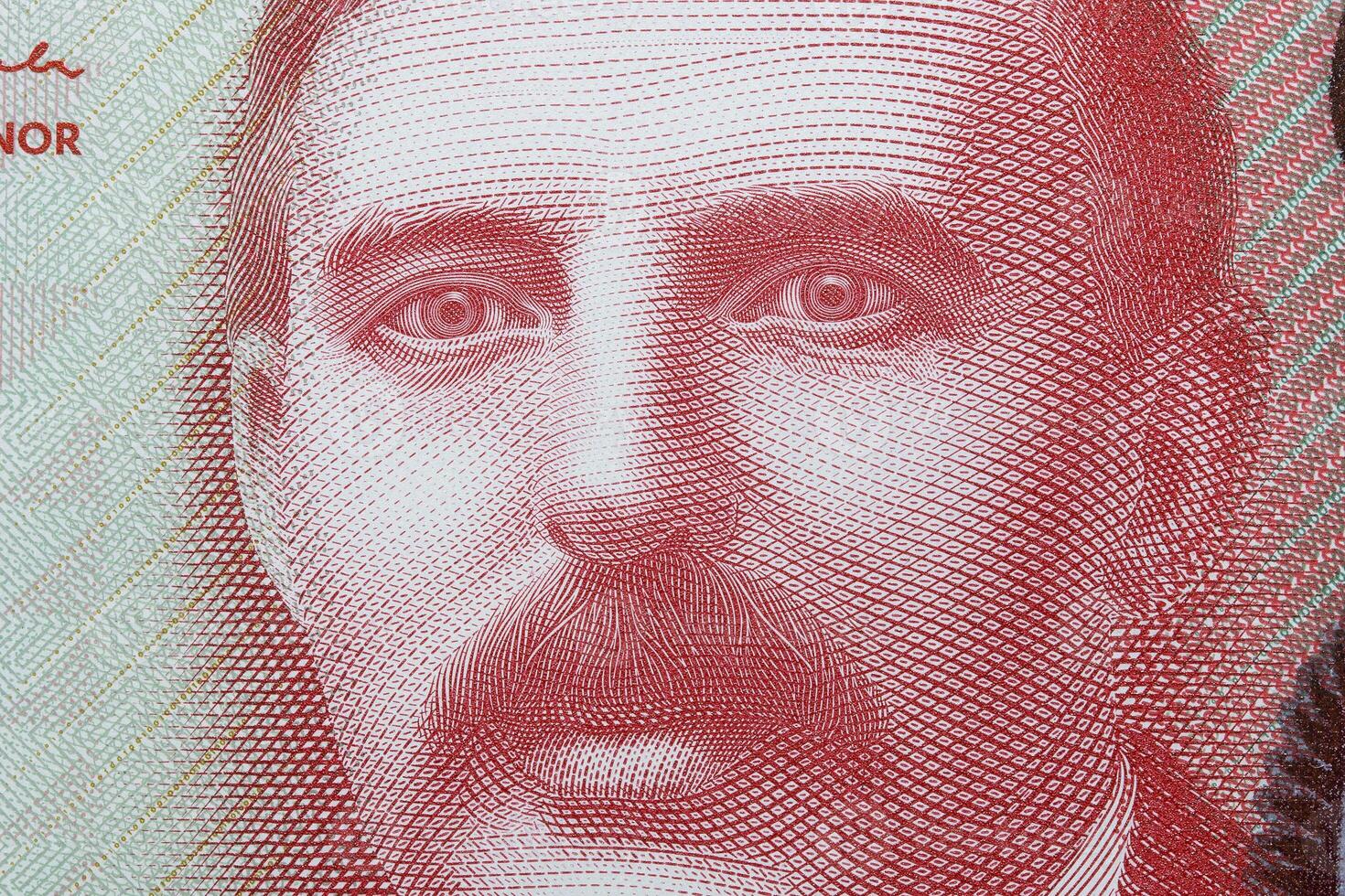 Ernest Rutherford a closeup portrait from New Zealand money photo