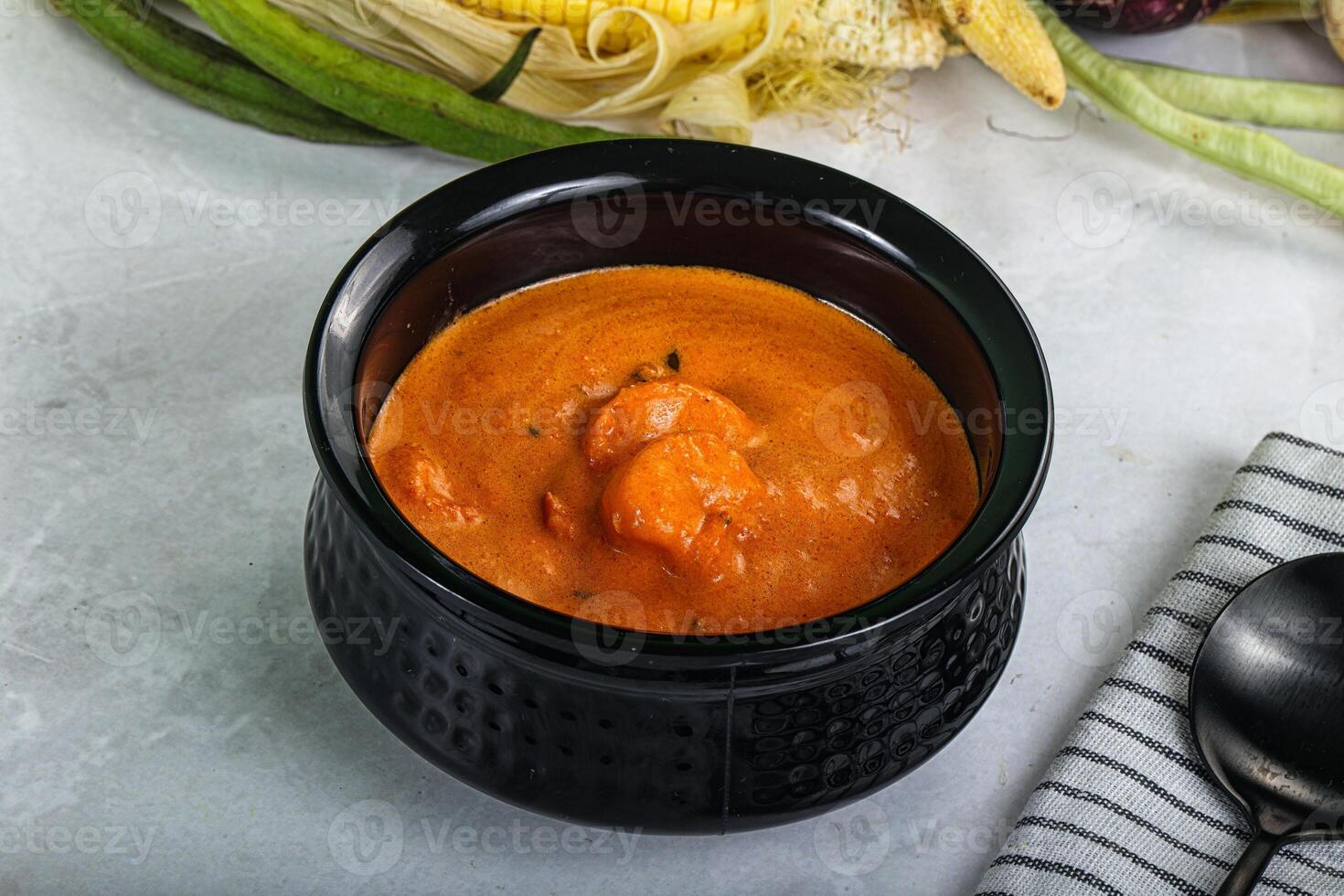 Indian cuisine - spicy prawn masala photo
