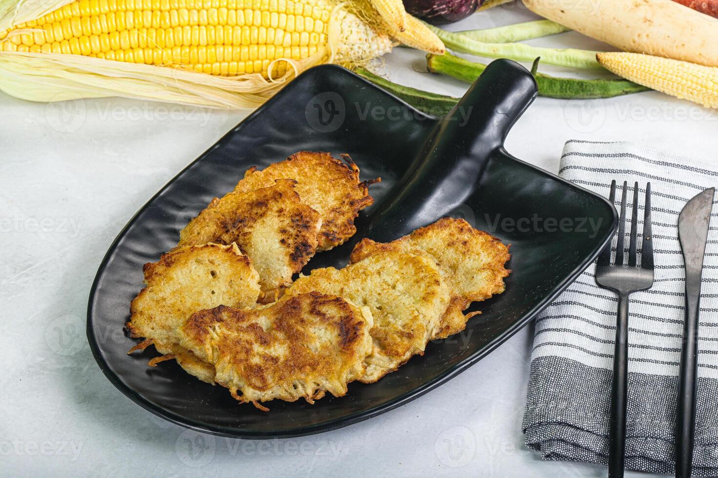 Tasty golden potato hash brown photo