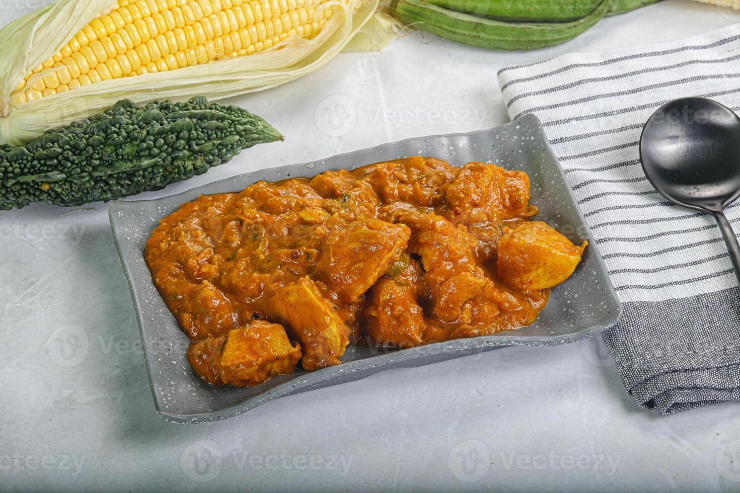 indio cocina - kadai pollo condimento foto