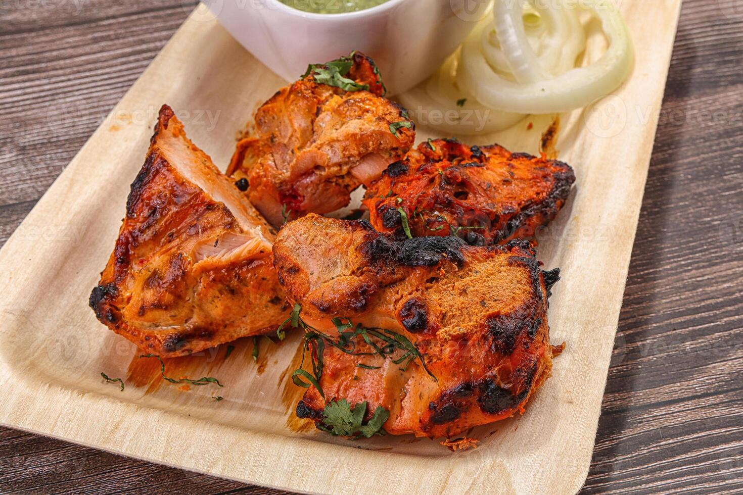Indian cuisine - tandoori chicken tikka photo