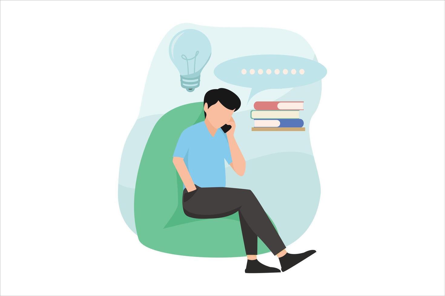 Online Learning Flat Illustration Design vector