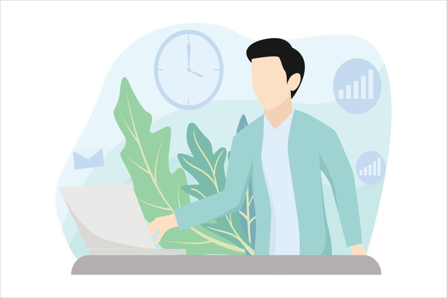 Online Learning Flat Illustration Design vector