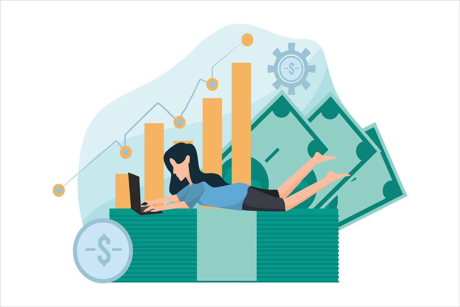 Finance Business Flat Design Illustration vector