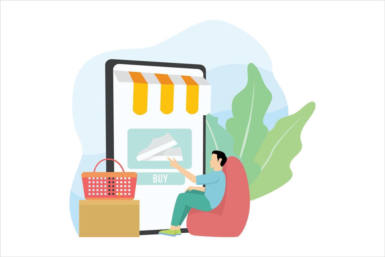 Online Shopping Flat Illustration Design vector