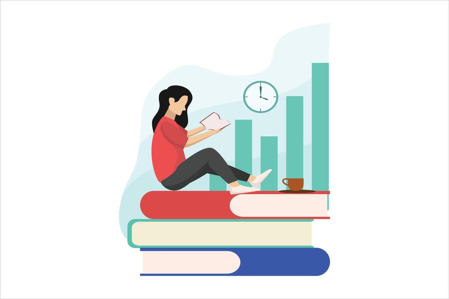 Online Learning Flat Illustration Design vector