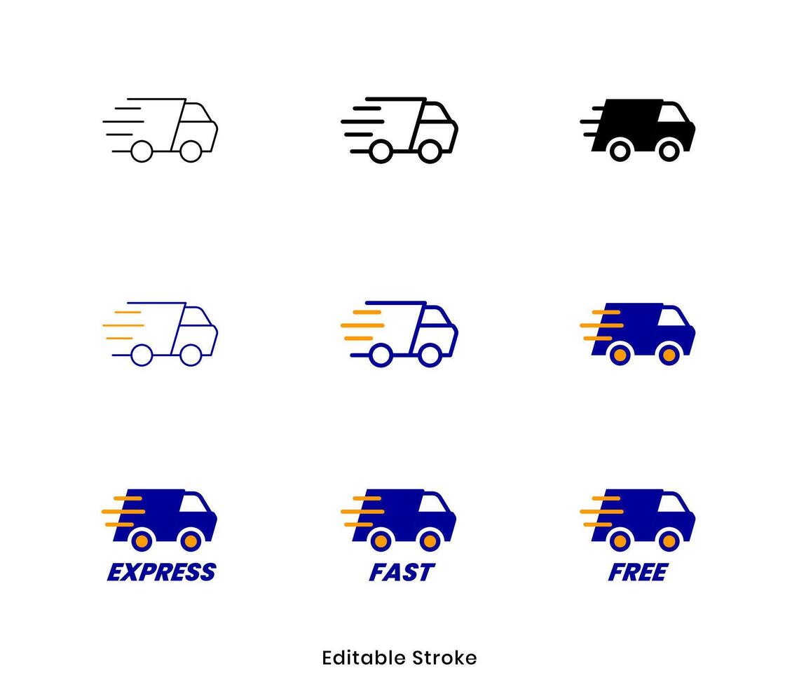 Truck Fast Shipping icon Duotone vector