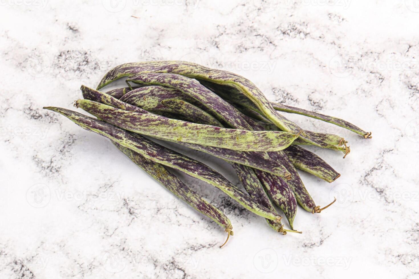 Raw green bean string heap photo