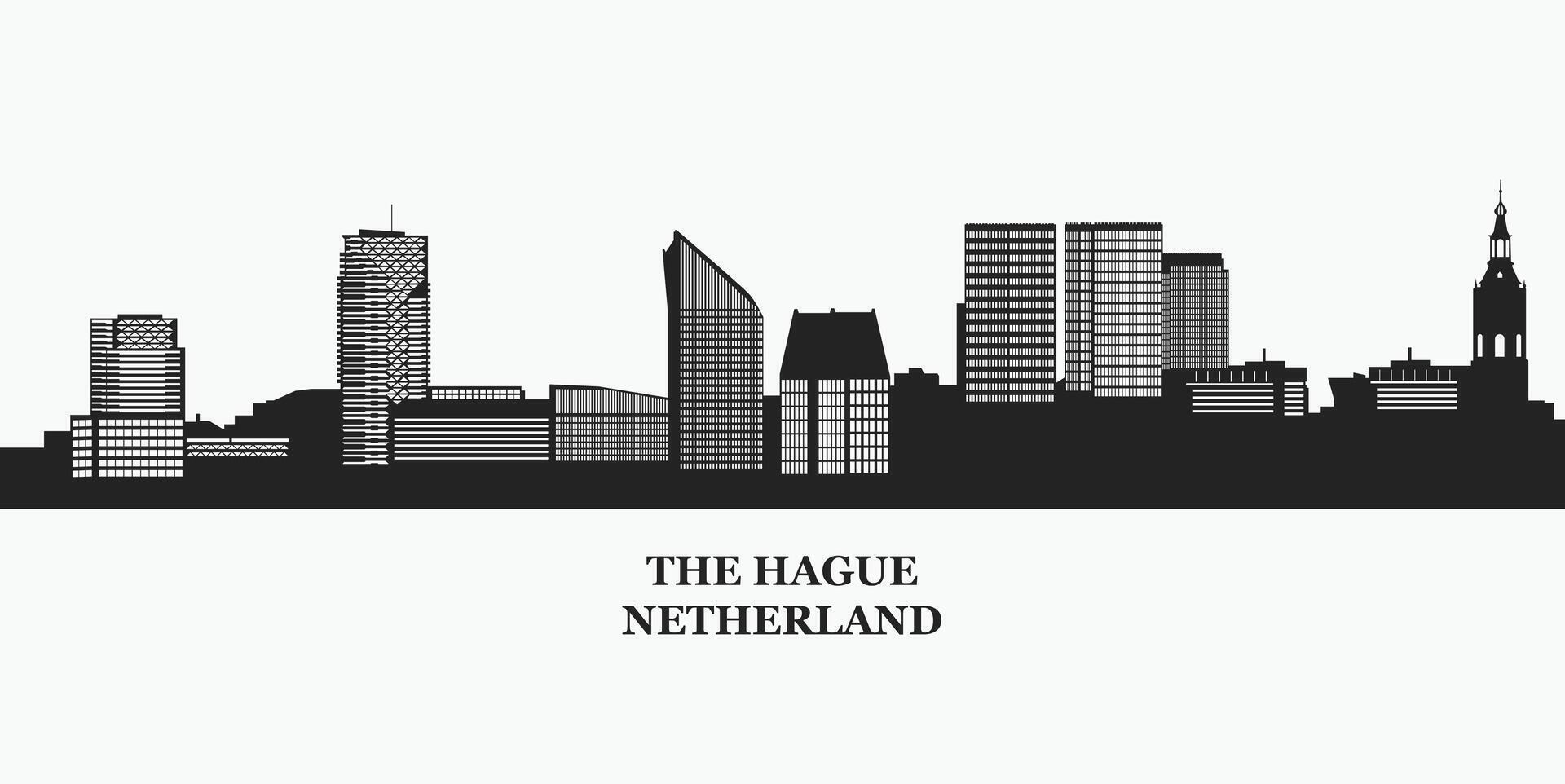 The Hague city skyline silhouette illustration vector