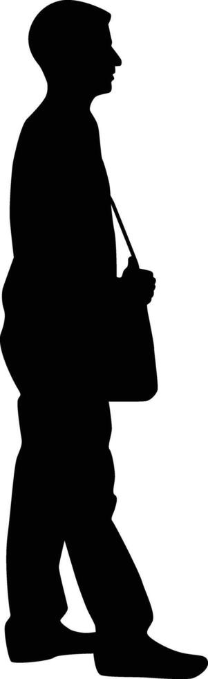 Silhouette of student full body. College illustration vector