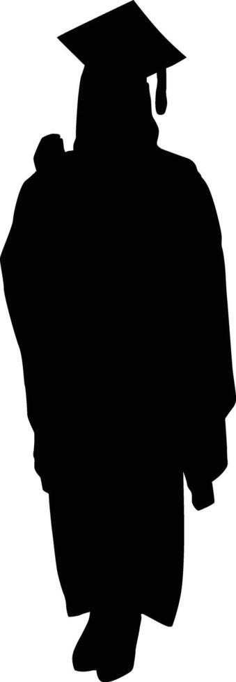 Silhouette of student full body. College woman illustration vector