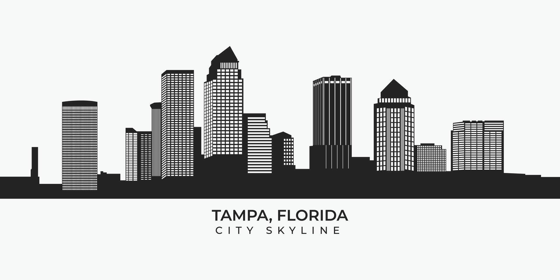 Tampa Florida city skyline silhouette illustration vector