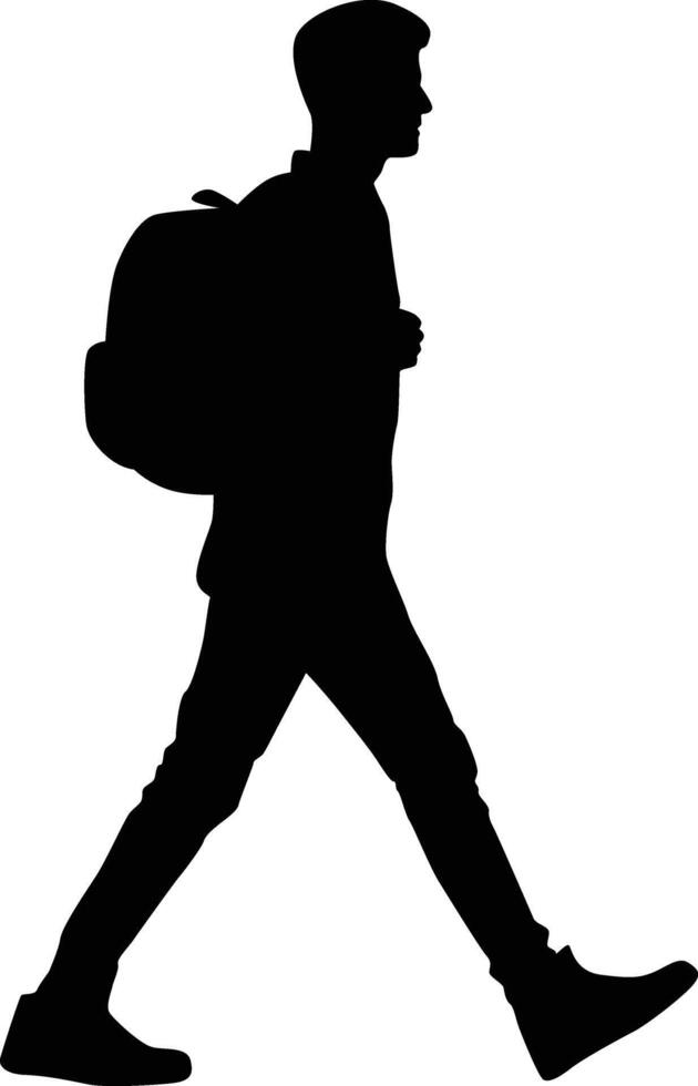 Silhouette of student full body. College illustration vector