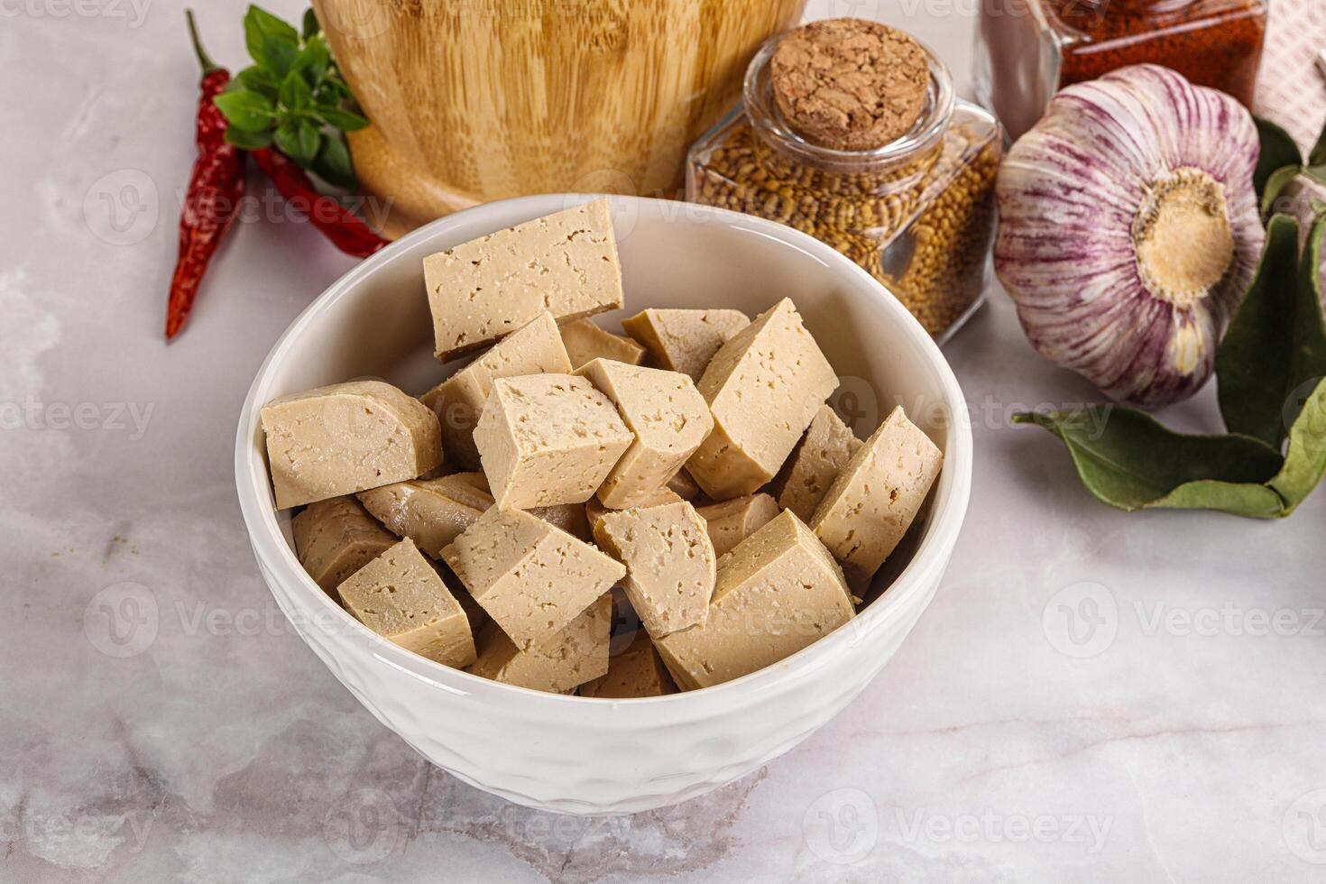 Vegan cuisine - organic tofu cheese photo