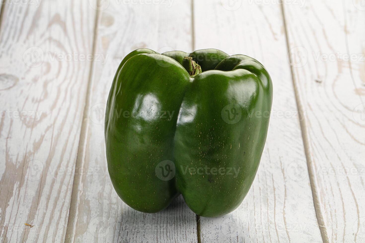 Raw green Bulgarian bell pepper photo