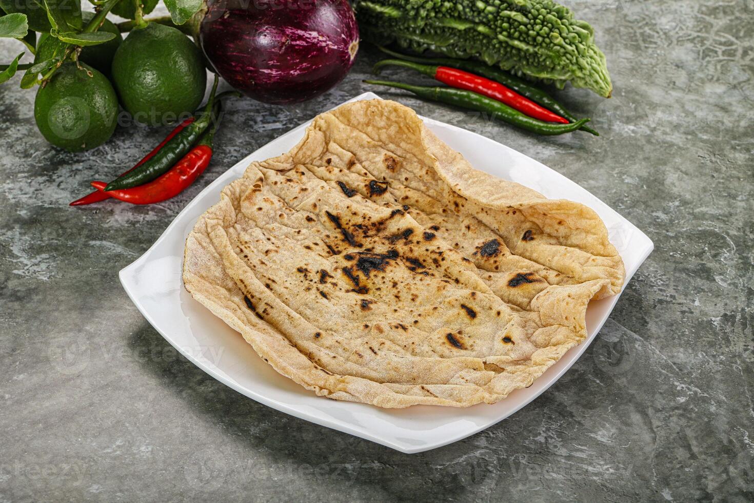 Indian traditional tandori bread - Roti photo