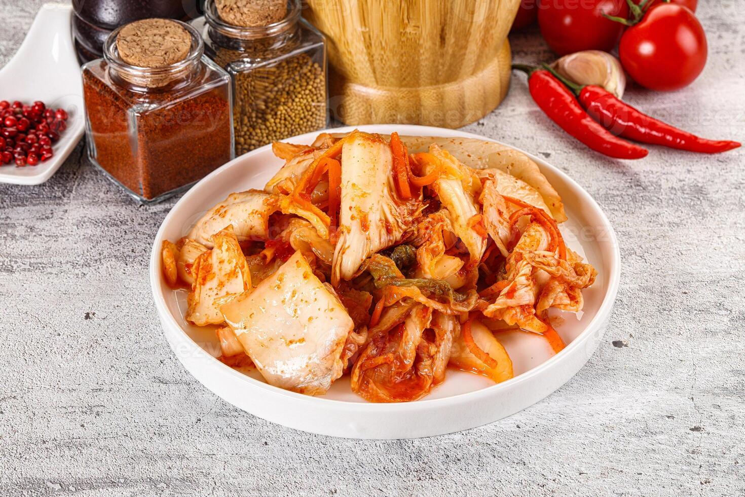 Korean cuisine fermented cabbage kimchi photo