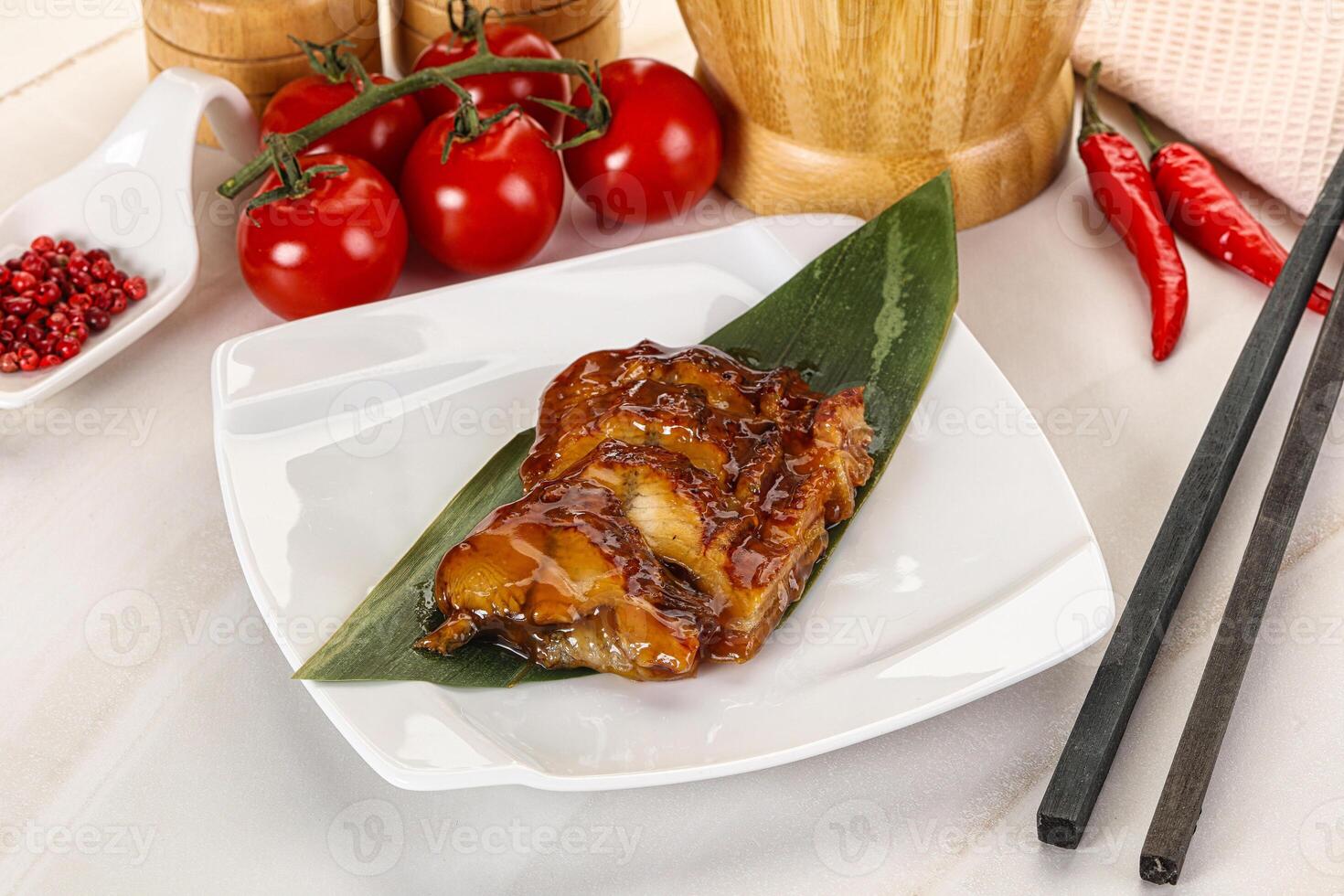 A la parrilla Anguila con unagi salsa foto